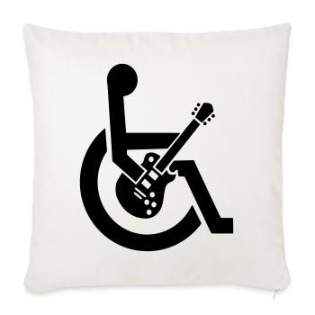 Rollstuhl, Rollstuhl, Gitarre, Gitarrist, Behinderung* - Sofakissenbezug 45 x 45 cm - Naturweiß  - Vorne