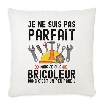 Humour Bricoleur Autodérision - Housse de coussin décorative 45 x 45 cm - blanc nature - Devant