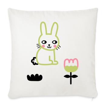 Happy Lunar New Year of the Rabbit - Sofakissenbezug 45 x 45 cm - Naturweiß  - Vorne