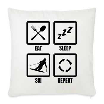 Time zone of skiers. - Sofa pillowcase 17,3'' x 17,3'' (45 x 45 cm) - natural white - Front