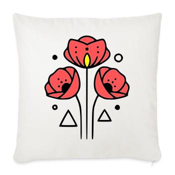 Poppy-Poppies-Minimalist-Line-Art-2 - Sofa pillowcase 17,3'' x 17,3'' (45 x 45 cm) - natural white - Front