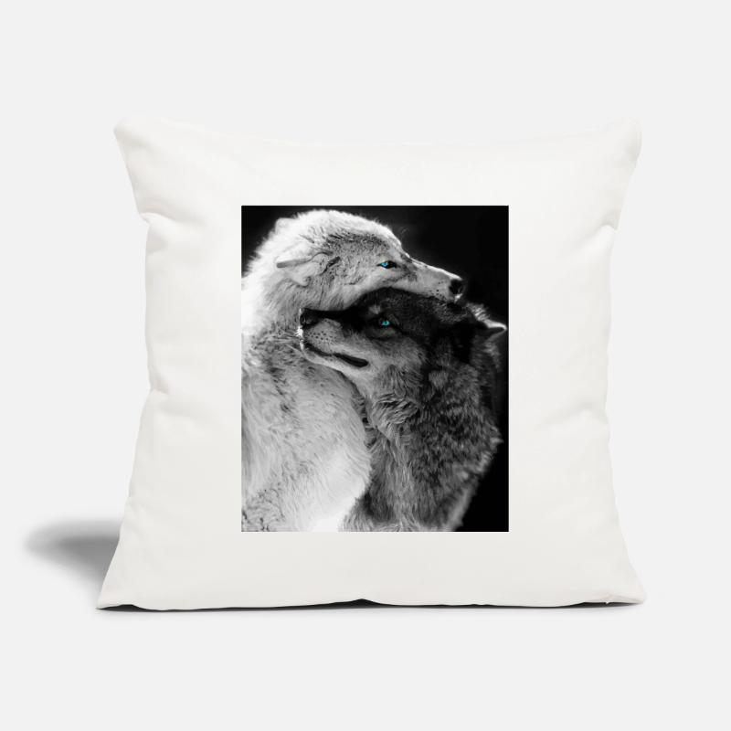Two Wolves Hugging Blue Eyes Sofa pillowcase 17,3'' x 17,3'' (45 x 45 cm)