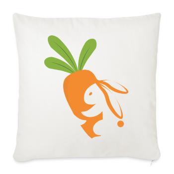 Carrot Smiling Mascot - Sofa pillowcase 17,3'' x 17,3'' (45 x 45 cm) - natural white - Front