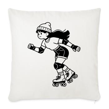 roller skates - Sofa pillowcase 17,3'' x 17,3'' (45 x 45 cm) - natural white - Front