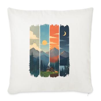 Horizons in four mountain panels - Sofa pillowcase 17,3'' x 17,3'' (45 x 45 cm) - natural white - Front