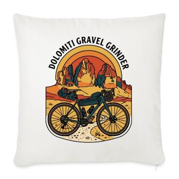 Dolomiti Gravel Grinder Retro-Motorrad - Sofakissenbezug 45 x 45 cm - Naturweiß  - Vorne