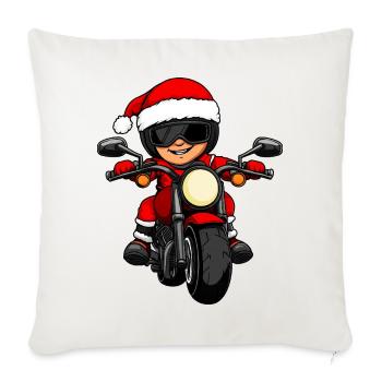 Motorradfahrer Weihnachten - Sofakissenbezug 45 x 45 cm - Naturweiß  - Vorne