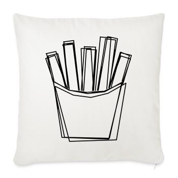 Pommes handgezeichnet - Sofakissenbezug 45 x 45 cm - Naturweiß  - Vorne