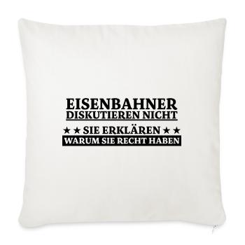 Eisenbahner Spruch Eisenbahn Lokführer Geschenk - Sofakissenbezug 45 x 45 cm - Naturweiß  - Vorne