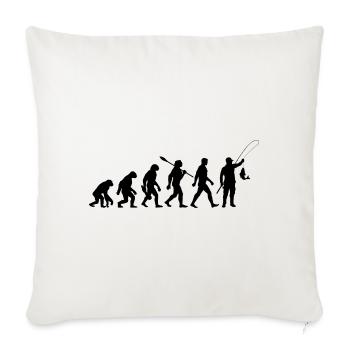 Evolution - Pêche - Pêcheurs - Pêcher - Housse de coussin décorative 45 x 45 cm - blanc nature - Devant