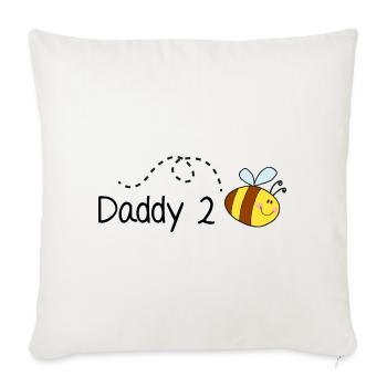 Papa 2 Abeilles - Housse de coussin décorative 45 x 45 cm - blanc nature - Devant