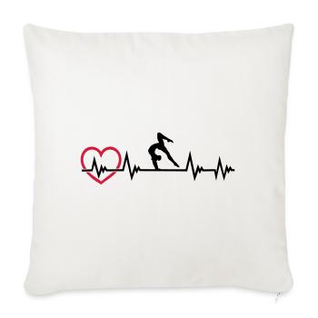 Gymnastique battement de cœur, gymnastique + ECG cardiaque - Housse de coussin décorative 45 x 45 cm - blanc nature - Devant