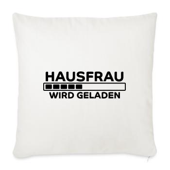 Hausfrau Spruch Haushalt Lustige Hausfrau Geschenk - Sofakissenbezug 45 x 45 cm - Naturweiß  - Vorne