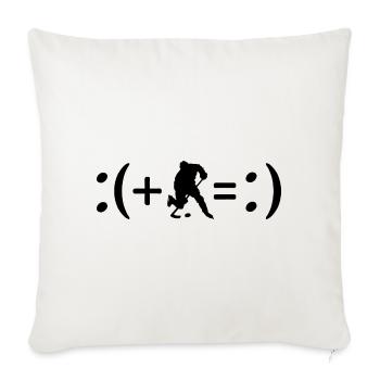 Eishockey macht mich glücklich, Glücks-Formel - Sofakissenbezug 45 x 45 cm - Naturweiß  - Vorne
