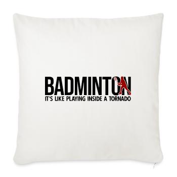 Badminton - Sofakissenbezug 45 x 45 cm - Naturweiß  - Vorne