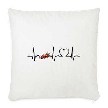 Heart Curve Currywurst - Fast Food - Cult - Sofa pillowcase 17,3'' x 17,3'' (45 x 45 cm) - natural white - Front