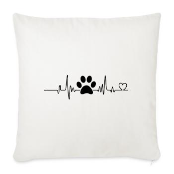 Funny Heartbeat Dogs and Cats Lovers Men Women - Housse de coussin décorative 45 x 45 cm - blanc nature - Devant