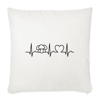 Courbe du Coeur - Cueilleur de Champignons - Champignons - Sort - Housse de coussin décorative 45 x 45 cm - blanc nature - Devant