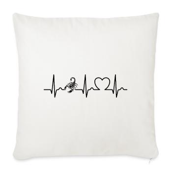 Scorpio - Poison Stinger - Pulse - Heart Curve - ECG - Sofa pillowcase 17,3'' x 17,3'' (45 x 45 cm) - natural white - Front