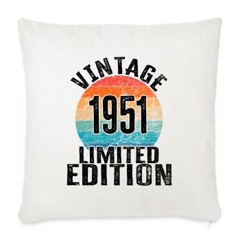 Année de naissance 1951 Vintage Limited Edition Retro - Housse de coussin décorative 45 x 45 cm - blanc nature - Devant