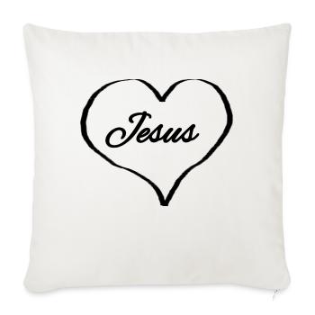 Jesus Herz - Christliche Designs - Bibel - Gott - Sofakissenbezug 45 x 45 cm - Naturweiß  - Vorne