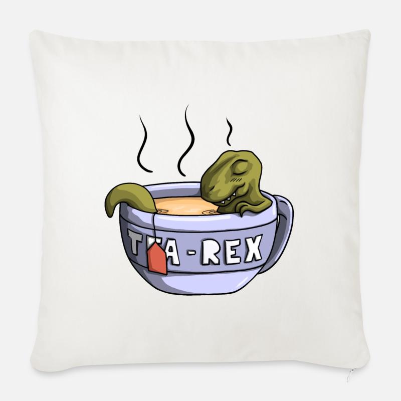 Tea-Rex - Sofakissenbezug 45 x 45 cm - Naturweiß