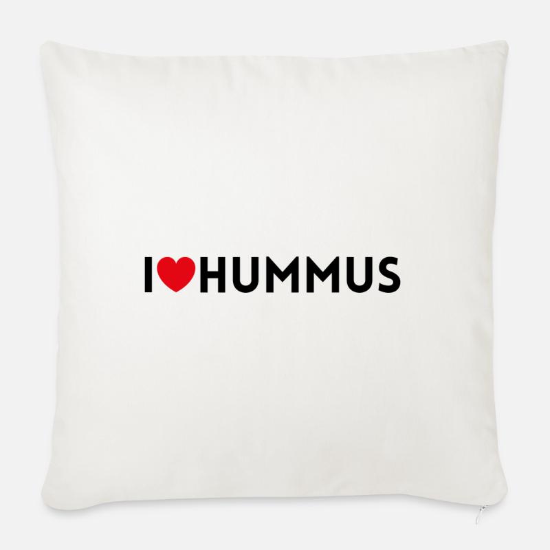 I love Hummus Vegan Geschenk - Sofakissenbezug 45 x 45 cm - Naturweiß 