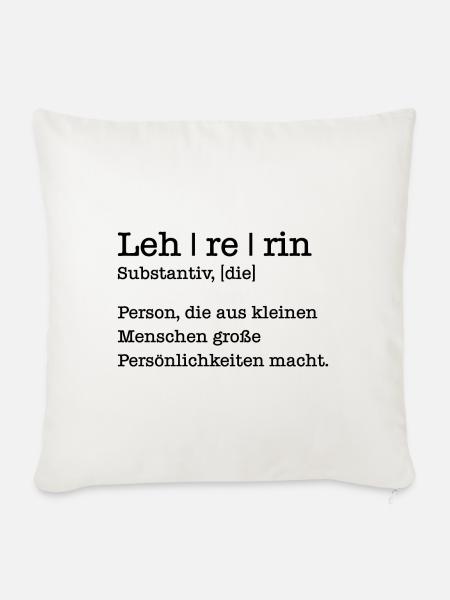 Lehrerin Geschenk Student Schule - Sofakissenbezug 45 x 45 cm - Naturweiß