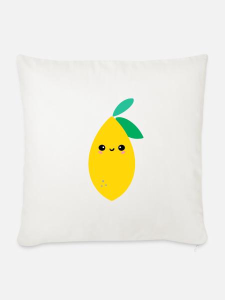 funny sweet lemon - lustige Zitrone - Sofakissenbezug 45 x 45 cm - Naturweiß