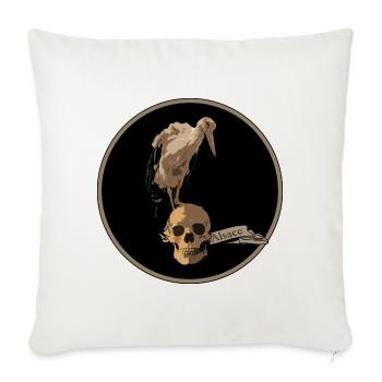 Alsace Cigogne Crane - Housse de coussin décorative 45 x 45 cm - blanc nature - Devant