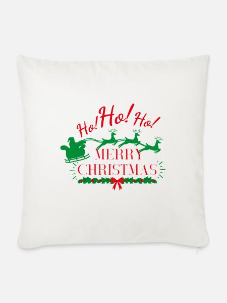 MERRY CHRISTMAS - Housse de coussin décorative 45 x 45 cm - blanc nature