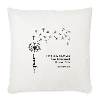 Grace Dandelion Christian design Ephesians 2:8 - Sofa pillowcase 17,3'' x 17,3'' (45 x 45 cm) - natural white - Front