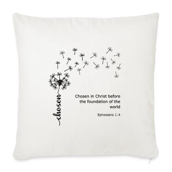 Pissenlit choisi Conception chrétienne Éphésiens 1:4 - Housse de coussin décorative 45 x 45 cm - blanc nature - Devant