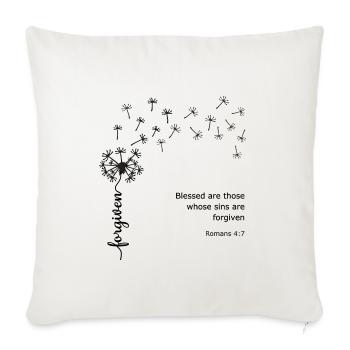 Pissenlit pardonné Conception chrétienne Romains 4:7 - Housse de coussin décorative 45 x 45 cm - blanc nature - Devant