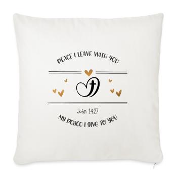 Christian Design Peace I leave with you - Sofa pillowcase 17,3'' x 17,3'' (45 x 45 cm) - natural white - Front