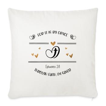 Le dessein chrétien sauvé par la foi - Housse de coussin décorative 45 x 45 cm - blanc nature - Devant