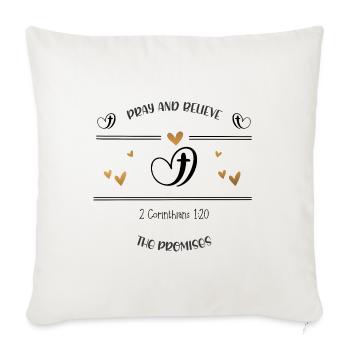 Christian Design believe the promises - Sofa pillowcase 17,3'' x 17,3'' (45 x 45 cm) - natural white - Front