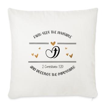 Christian Design Faith receives the impossible - Sofa pillowcase 17,3'' x 17,3'' (45 x 45 cm) - natural white - Front