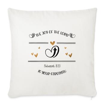 Christian Design La joie du Seigneur - Housse de coussin décorative 45 x 45 cm - blanc nature - Devant
