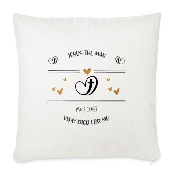 Christian Design Jésus l’homme qui est mort - Housse de coussin décorative 45 x 45 cm - blanc nature - Devant