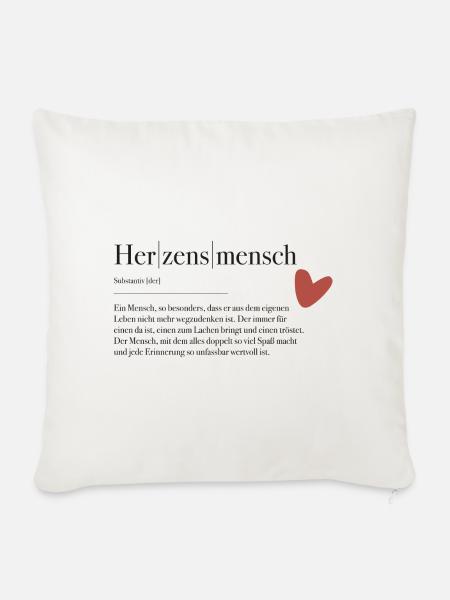 Definition Herzensmensch - Sofakissenbezug 45 x 45 cm - Naturweiß
