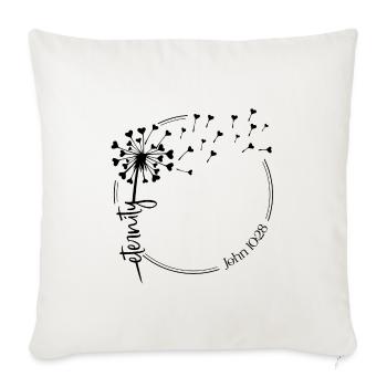 Christian Dandelion design eternity John 10:28 - Sofa pillowcase 17,3'' x 17,3'' (45 x 45 cm) - natural white - Front