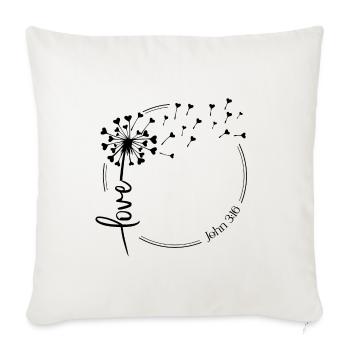 Christian Dandelion design love John 3:16 - Sofa pillowcase 17,3'' x 17,3'' (45 x 45 cm) - natural white - Front