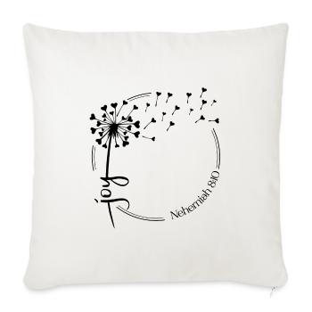 Christian Dandelion design joy Nehemiah 8:10 - Sofa pillowcase 17,3'' x 17,3'' (45 x 45 cm) - natural white - Front
