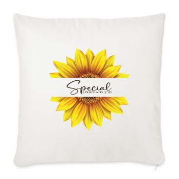 Conception chrétienne de tournesol Je suis des éphésiens spéciaux - Housse de coussin décorative 45 x 45 cm - blanc nature - Devant