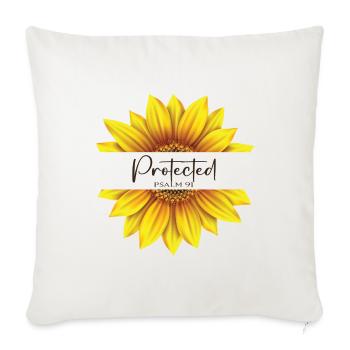 Christian Sunflower design I am Protected Psalm 91 - Sofa pillowcase 17,3'' x 17,3'' (45 x 45 cm) - natural white - Front