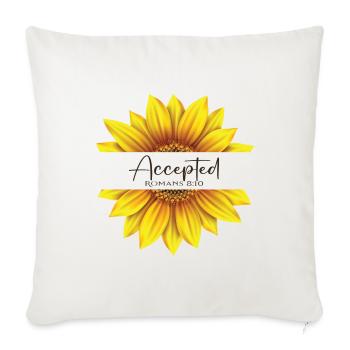 Christian Sunflower design I am Accepted Romans 8 - Sofa pillowcase 17,3'' x 17,3'' (45 x 45 cm) - natural white - Front
