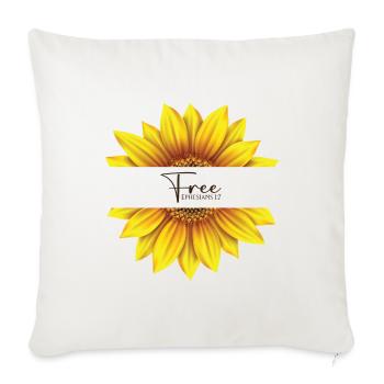 Conception chrétienne de tournesol Je suis libre Éphésiens 1:7 - Housse de coussin décorative 45 x 45 cm - blanc nature - Devant