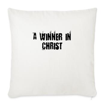 Un gagnant en Christ - Housse de coussin décorative 45 x 45 cm - blanc nature - Devant