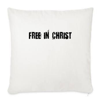 Libre en Christ - Housse de coussin décorative 45 x 45 cm - blanc nature - Devant